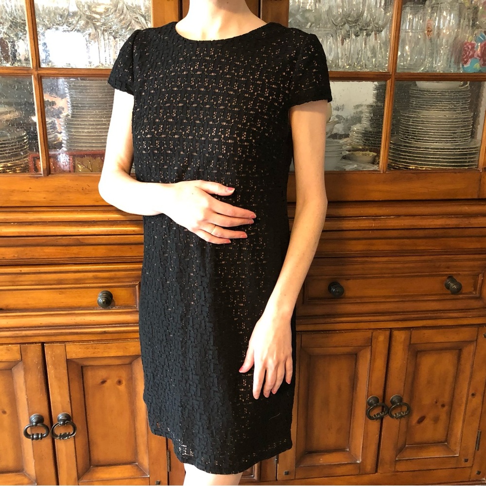 EUC Suzi Chin black lace dress